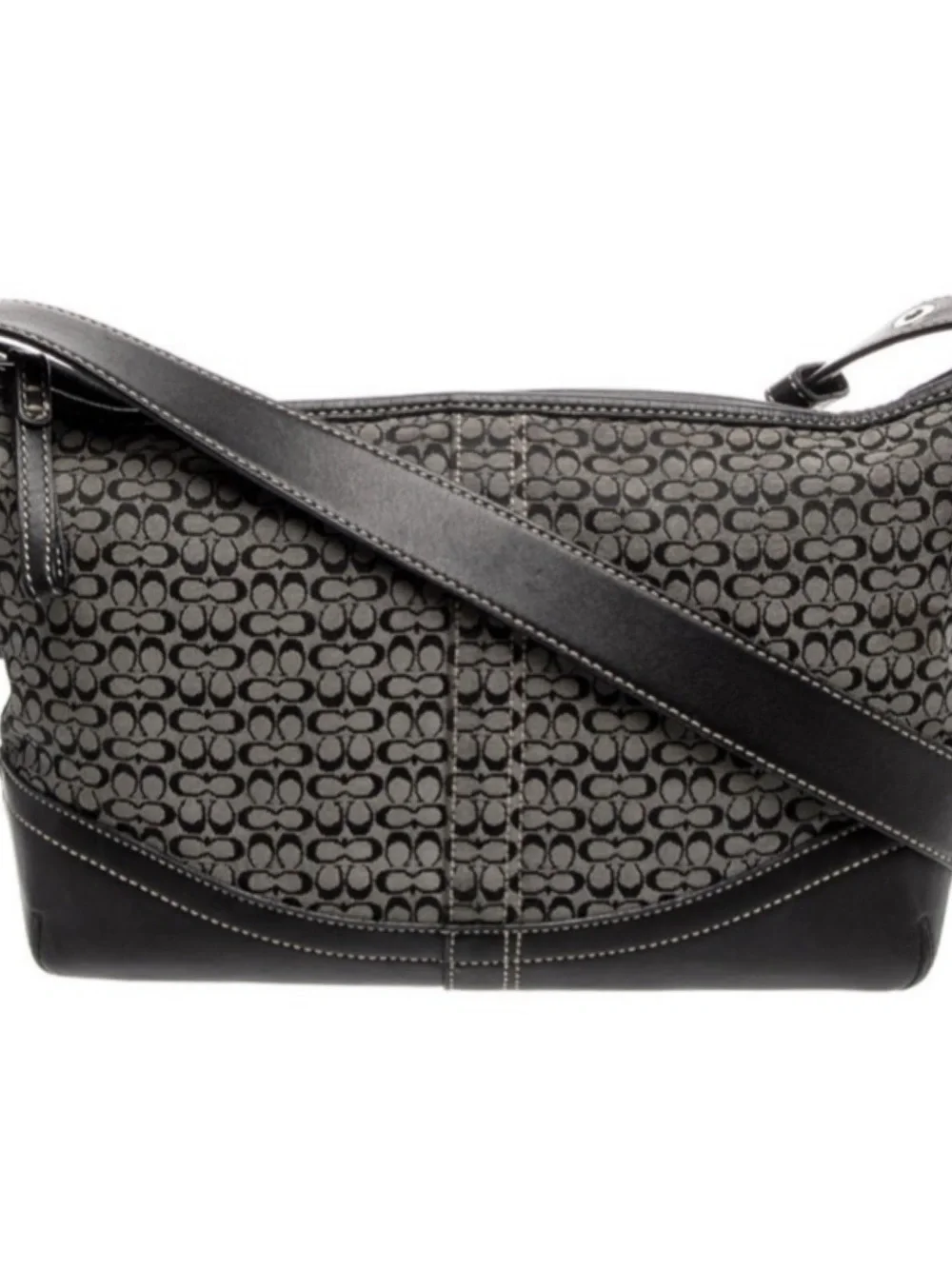 Coach Black Signature C Y2K F10945 Jacquard Soho Hobo Crossbody Bag
